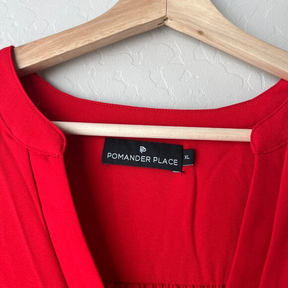 Tuckernuck Pomander Place Kenzo Red Ruffle Tiered V-Neck Mini Dress Size XL - Picture 4 of 7